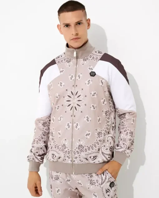 Beżowy komplet dresowy Paisley Foulard
