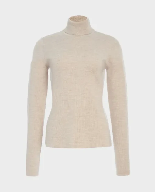 Beżowy sweter z golfem May