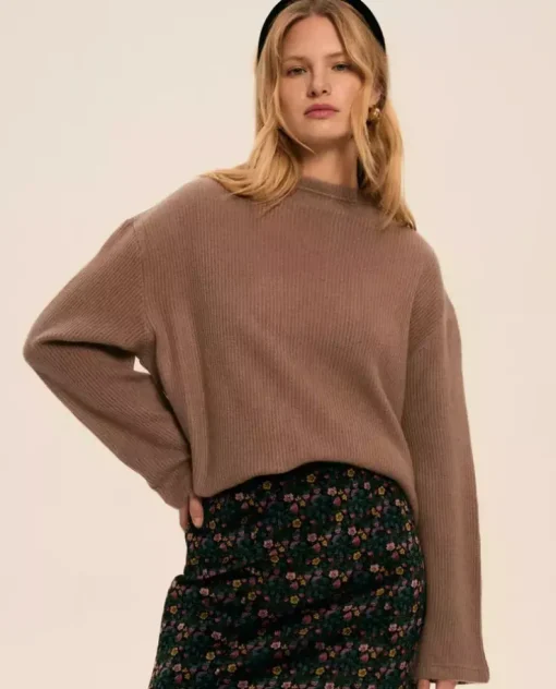Beżowy sweter z kaszmiru Nadin Latte
