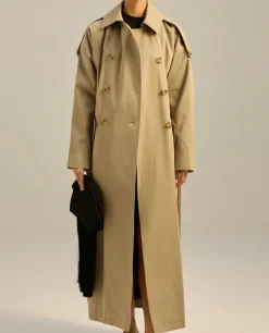 Beżowy trencz oversize Este