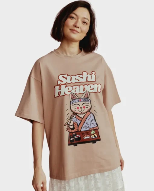 Beżowy t-shirt Sushi Heaven