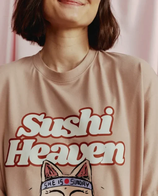 Beżowy t-shirt Sushi Heaven