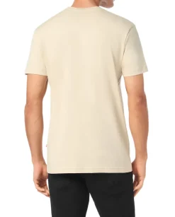 Beżowy t-shirt z nadrukiem lwa