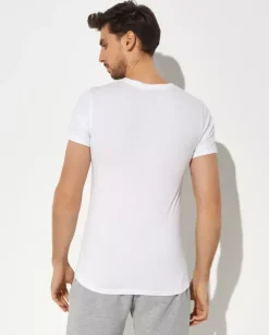 Biała bawełniana koszulka Slim Fit (3-pack)