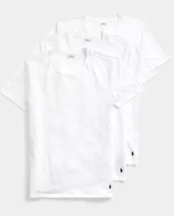Biała bawełniana koszulka Slim Fit (3-pack)