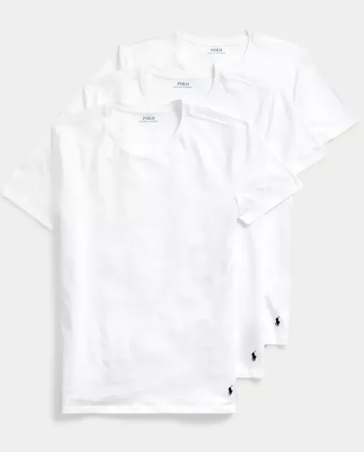 Biała bawełniana koszulka Slim Fit (3-pack)