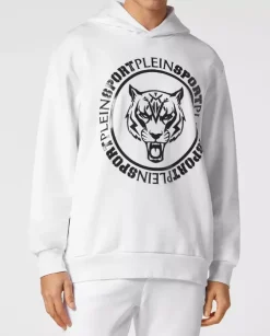 Biała bluza z kapturem Carbon Tiger
