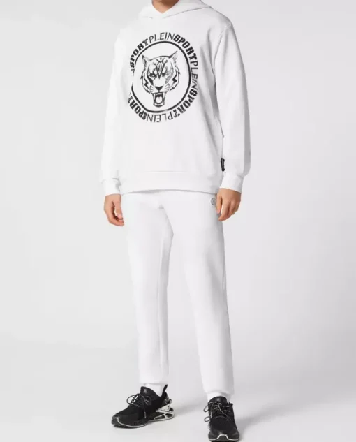 Biała bluza z kapturem Carbon Tiger