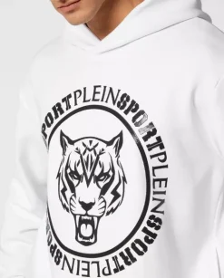 Biała bluza z kapturem Carbon Tiger