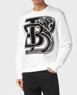Biała bluza z kontrastowym logo