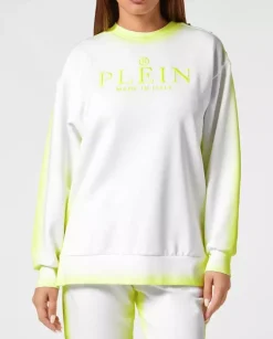 Biała bluza z logo Fluo