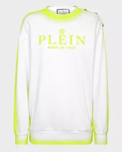 Biała bluza z logo Fluo