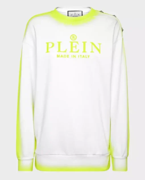 Biała bluza z logo Fluo