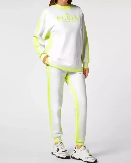 Biała bluza z logo Fluo