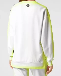 Biała bluza z logo Fluo