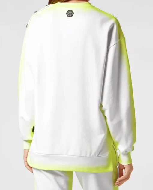 Biała bluza z logo Fluo