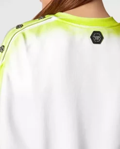 Biała bluza z logo Fluo