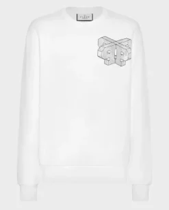 Biała bluza z monogramem Wire Frame