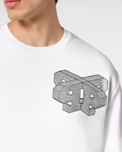 Biała bluza z monogramem Wire Frame
