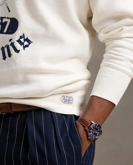 Biała bluza z nadrukiem Vintage Fit