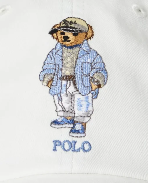 Biała czapka z daszkiem Polo Bear