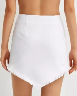 Biała jeansowa spódnica mini