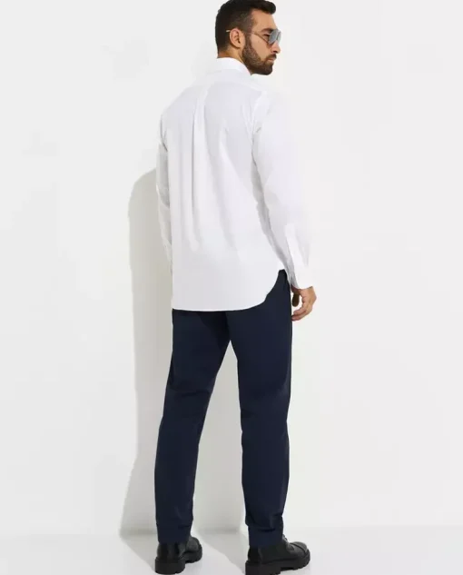 Biała koszula z logo Regular Fit