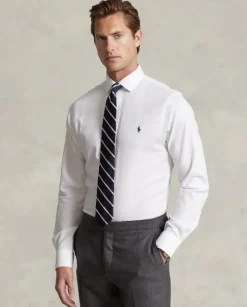 Biała koszula z logo Slim Fit