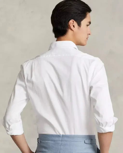 Biała koszula z logo Slim Fit