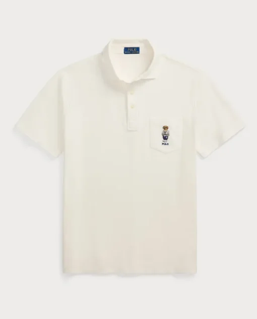 Biała koszulka polo Custom Slim