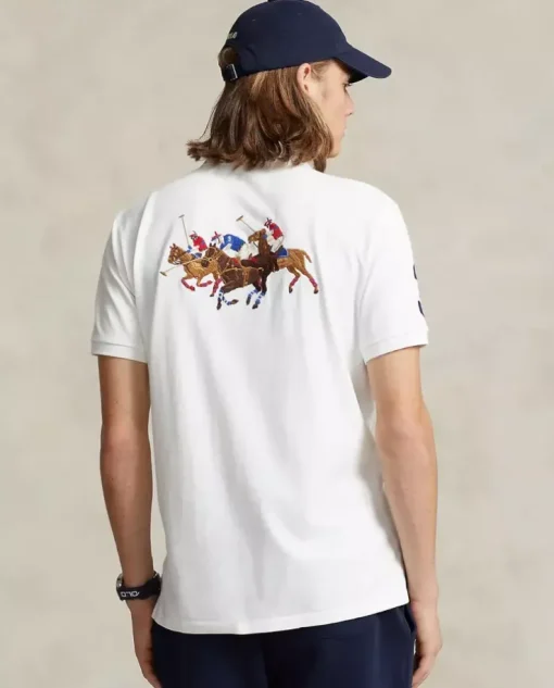 Biała koszulka Polo Custom Slim Fit