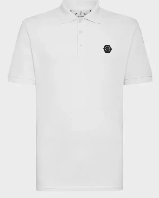 Biała koszulka polo z logo Gothic