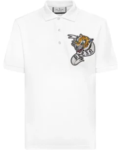 Biała koszulka polo z motywem Tiger
