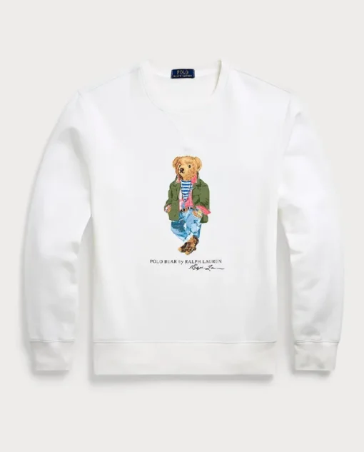 Biała polarowa bluza Polo Bear