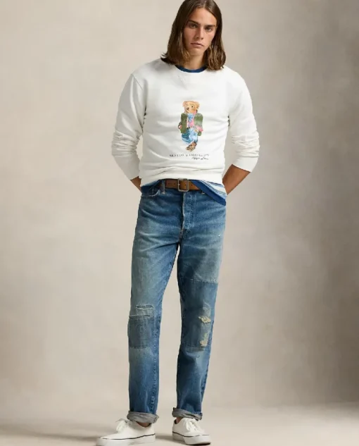 Biała polarowa bluza Polo Bear
