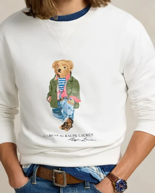 Biała polarowa bluza Polo Bear