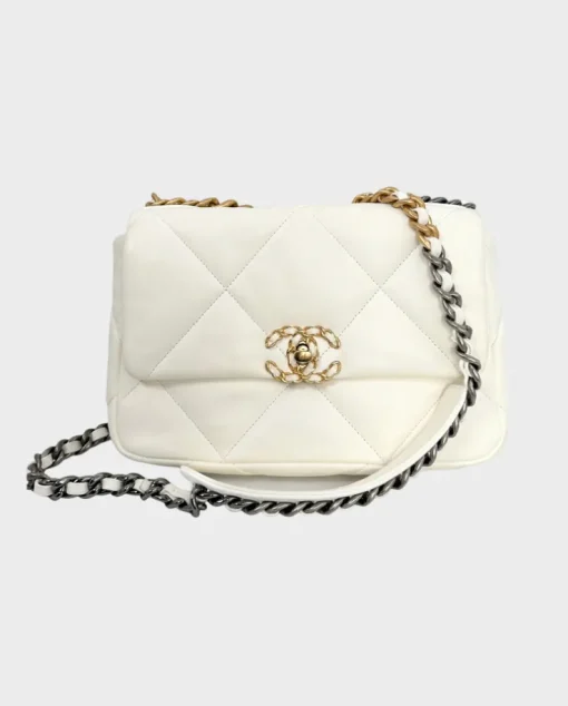 Biała torebka Chanel 19