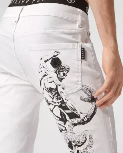 Białe jeansy Super Straight Tattoo