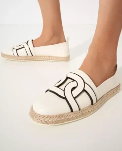 Białe skórzane espadryle Kate Slip-On