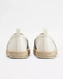 Białe skórzane espadryle Kate Slip-On
