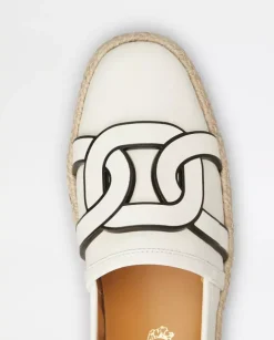 Białe skórzane espadryle Kate Slip-On