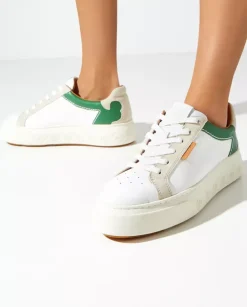 Białe skórzane sneakersy Ladybug
