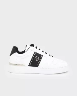 Białe skórzane sneakersy Lo-Top Studs