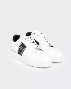 Białe skórzane sneakersy Lo-Top Studs