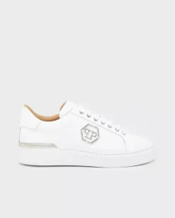 Białe skórzane sneakersy z monogramem