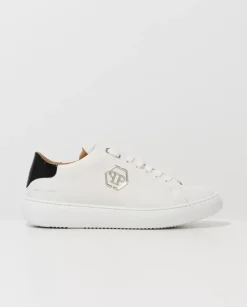 Białe sneakersy Hexagon z czarną zapiętką