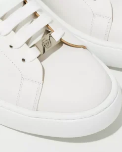 Białe sneakersy Hexagon z czarną zapiętką