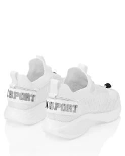 Białe sneakersy sportowe z logo