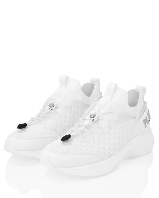 Białe sneakersy sportowe z logo