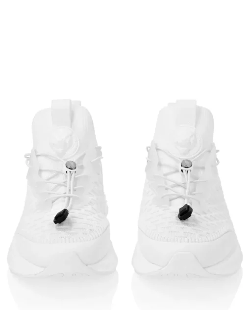Białe sneakersy sportowe z logo